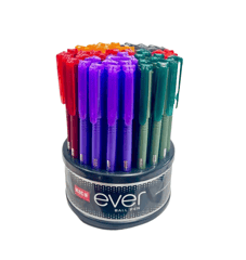 Maco Ever Plus Ball Pen Tumbler | Pack of 50 Multicolor Ballpoint Pens