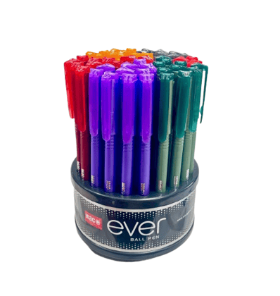 Maco Ever Plus Ball Pen Tumbler | Pack of 50 Multicolor Ballpoint Pens