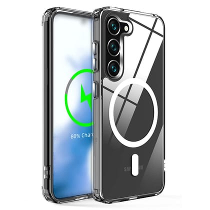LIRAMARK Magnetic Protective Clear Case Compatible with Magsafe for Samsung Galaxy S23 Plus (‎Transparent)