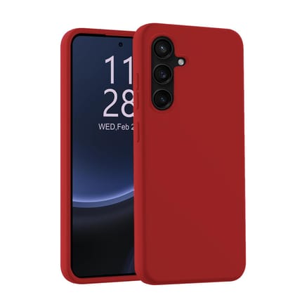 LIRAMARK Liquid Silicone Soft Back Cover Case for Samsung Galaxy S23 FE 5G (Red)