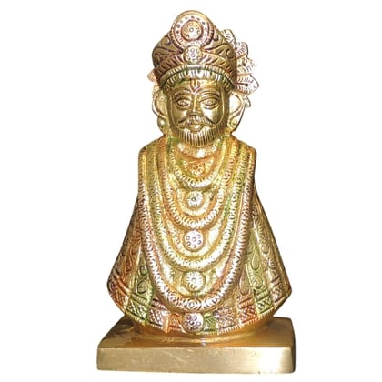 Brass Khatu Shyam Ji Idol – Religious Brass God Decorative Statue, Height : 6 Inch (BSMAS1305 D)