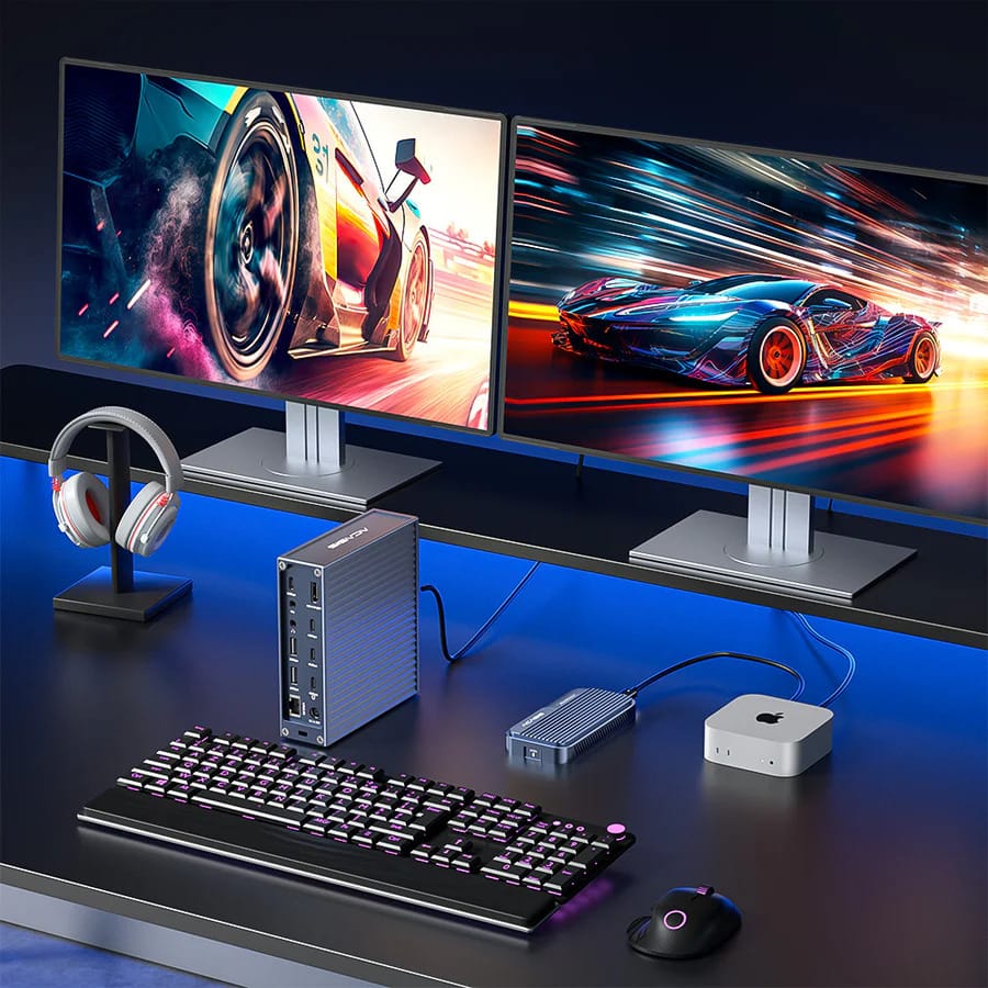 ACASIS 80Gbps M.2 NVMe SSD Enclosure with Intel Certified JHL9480 Chipset, in-Built Cooling Fan for MacBook/Mac Mini M4 Pro, Razer Blade18, Up to 8TB