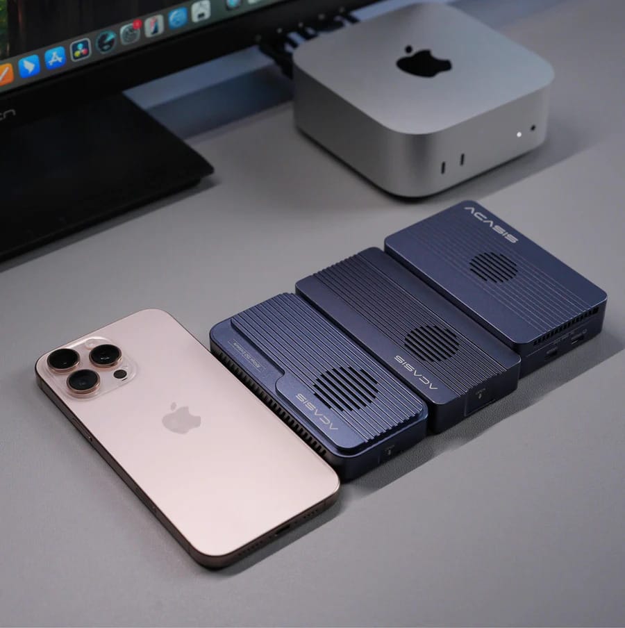 ACASIS 80Gbps M.2 NVMe SSD Enclosure with Intel Certified JHL9480 Chipset, in-Built Cooling Fan for MacBook/Mac Mini M4 Pro, Razer Blade18, Up to 8TB