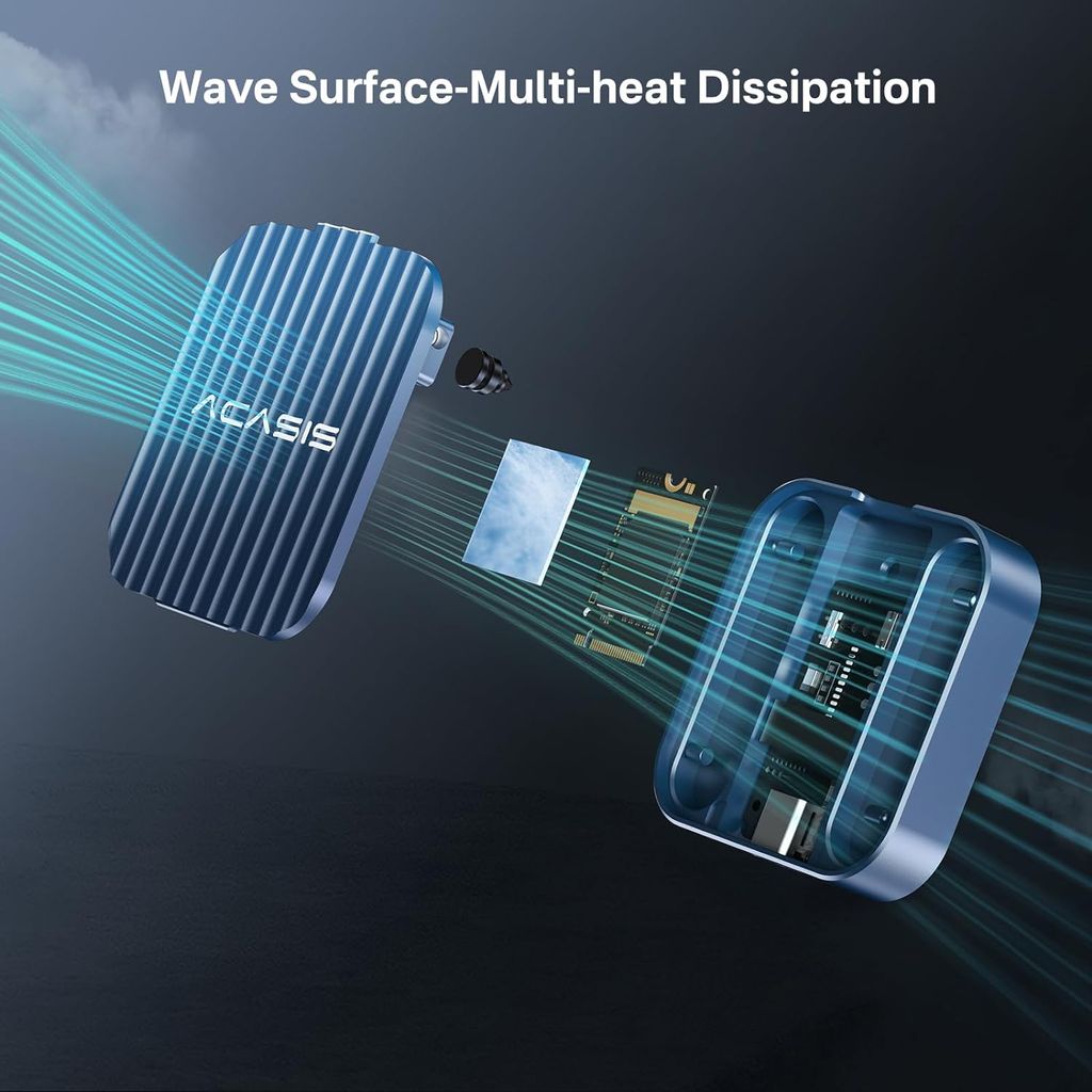 ACASIS 2230 SSD Enclosure with Magsafe for iPhone 15 Pro Max ProRes, 10Gbps USB C 3.2 Gen2, Aluminum body, Support M-Key B+M Key UASP( UP to 2TB)