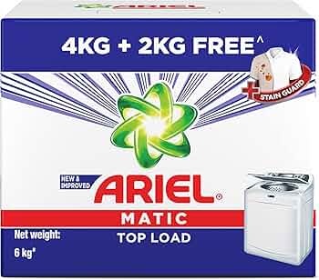 Ariel Matic Top Load Detergent Washing Powder, 4 kg (Get 2 kg Free)