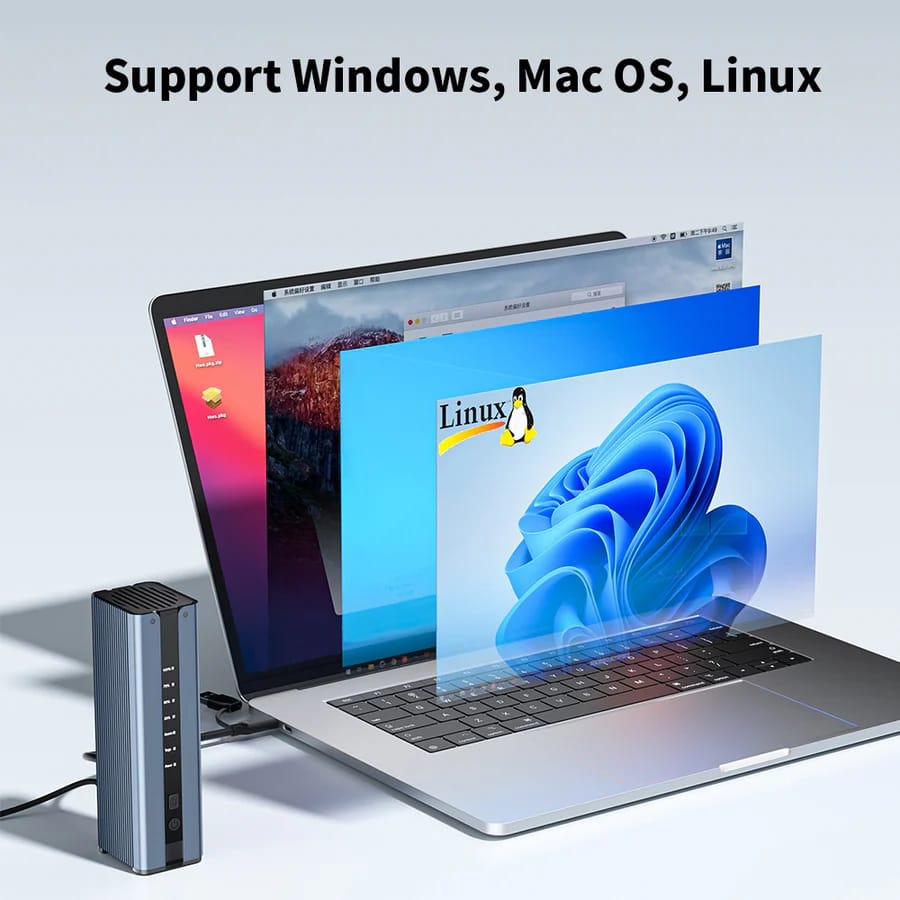 ACASIS M.2 NVMe SSD Cloner, Dual-Bay Offline Duplicator with Cooling Fan, USB C to M.2 Cloner, Enclosure for NVMe M.2 PCIe Size 2230/2242/ 2260/2280