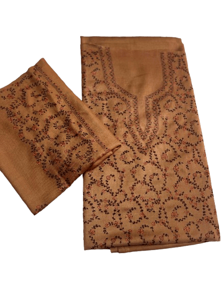 Embroidered Kashmiri Woolen Kurta with Stole