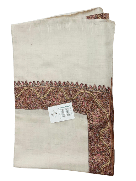 Luxury Pashmina Shawl with Traditional Kashmiri Embroidery