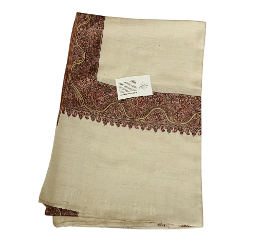 Luxury Pashmina Shawl with Traditional Kashmiri Embroidery