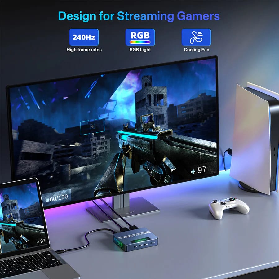 ACASIS 4K60fps Video Capture Card for Gaming and Streaming, VRR Support, External Capture Card for Xbox Series X/S, Xbox One, PS5, PS4/Pro, PC/Mac