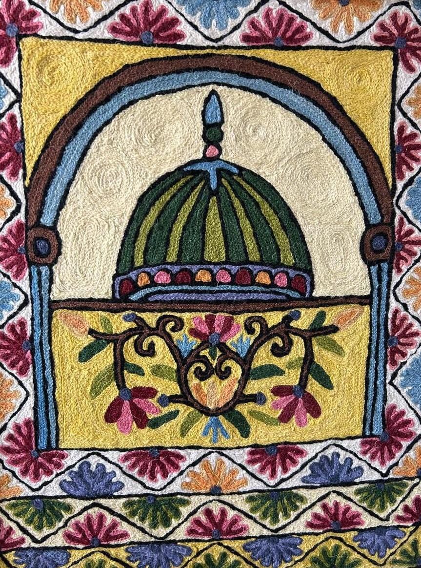 Hand Embroidered Kashmiri Crewal work home decor