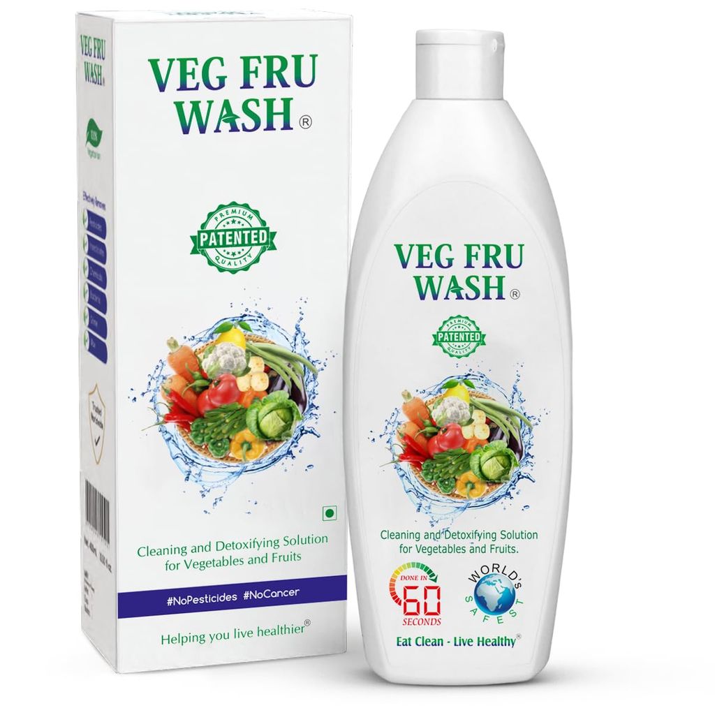 VEG FRU WASH Fruit and Vegetables Wash Liquid Cleaner Monthly Pack (400ml)