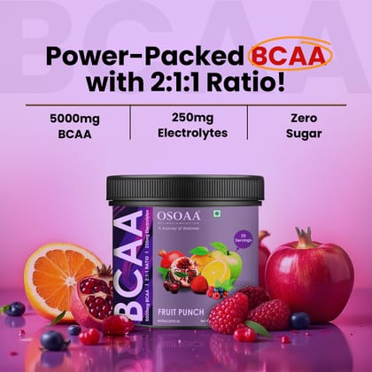 OSOAA BCAA 2:1:1 with 250mg Electrolytes - 160gm