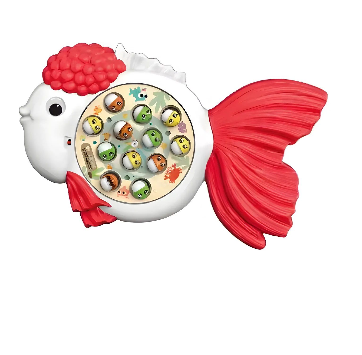 KTRS ENTERPRISE Electric Goldfish Shape Fishing Tray Rotation Fishing Game Toys Interactive Fish Catching Set for Kids with Music