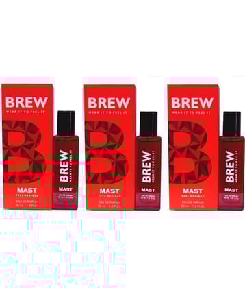 Brew - 3 MAST PERFUME ,30 ML EACH , PACK OF 3 . Eau De Parfum (EDP) For Unisex 90 ( Pack of 3 )