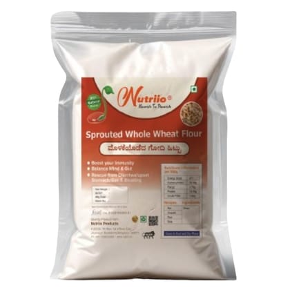 Nutriio - Sprouted Whole Wheat Flour 900 Gms (Pack of 2)