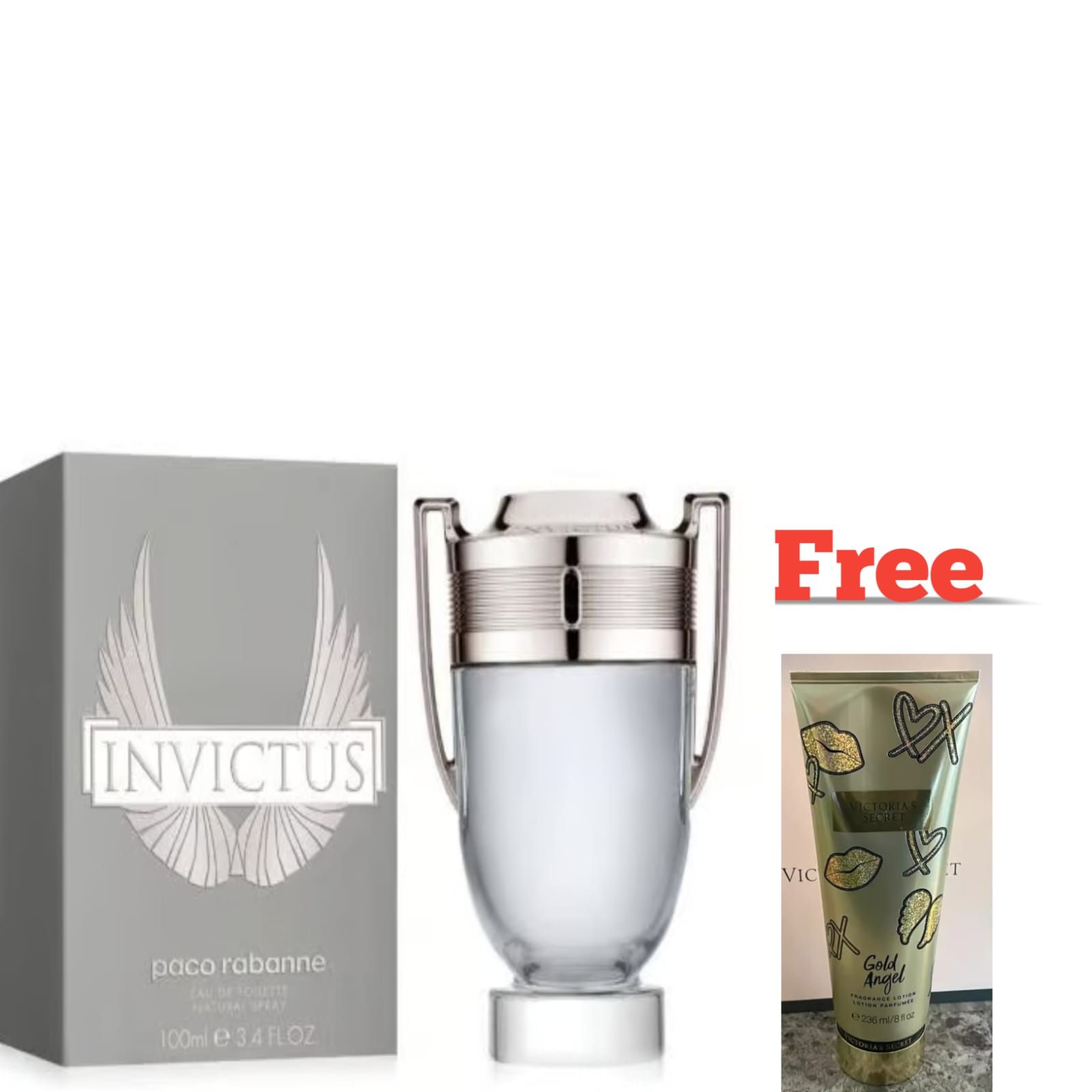 Paco Rabanne Invictus Eau De Toilette 100ml For Men Branded Perfume With Free Skin Lotion