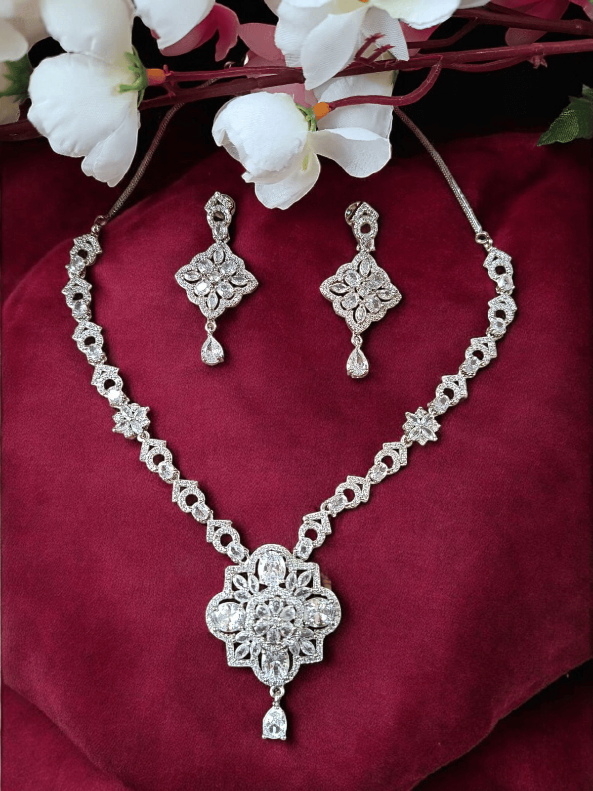 Ellnora's   beautiful Amazing Necklace Set with Earrings for all occasion like party & wedding for girls and women