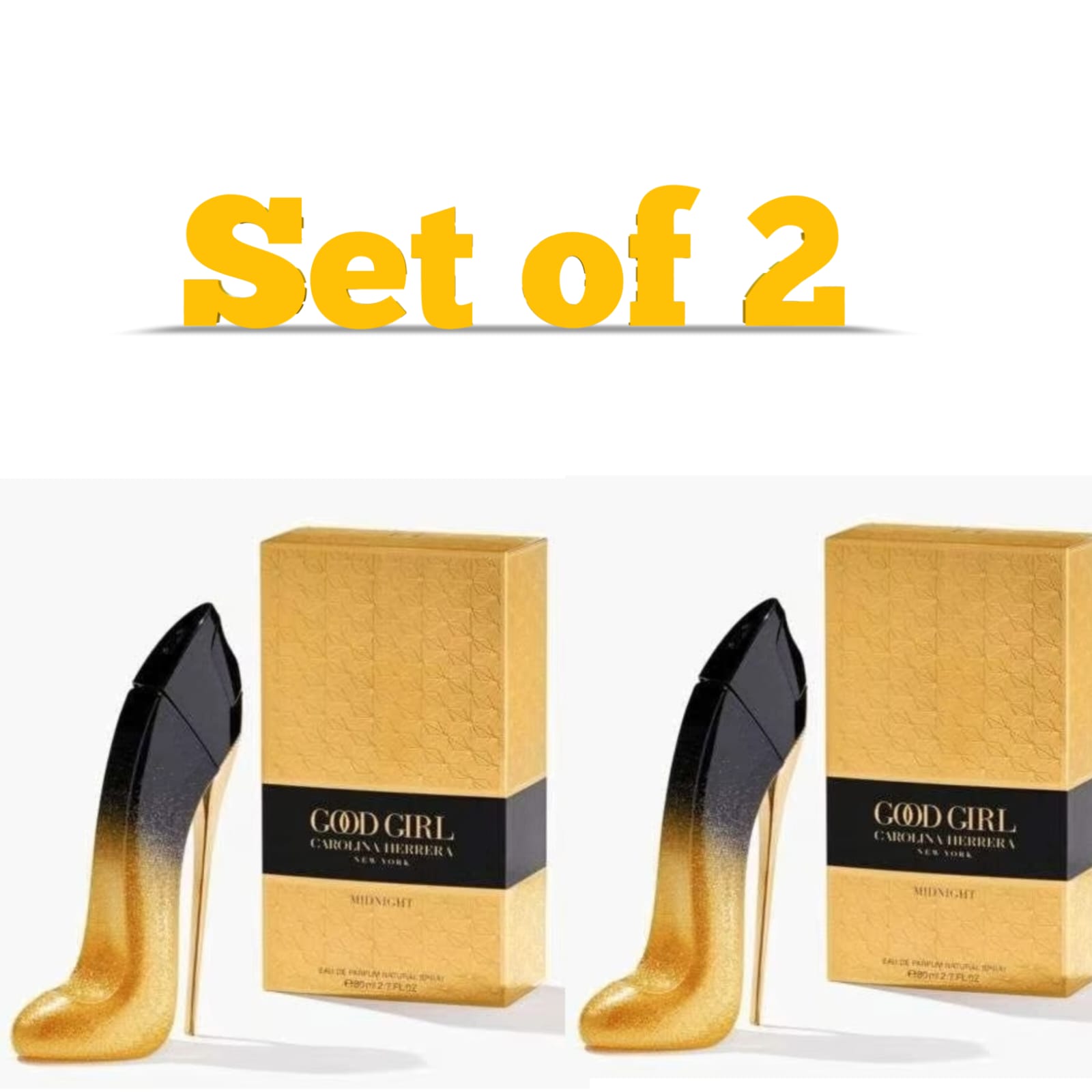 Good Girl Midnight Perfume For Women Set of 2 - 2.7 fl oz / 80ml Bottles Luxury Brand