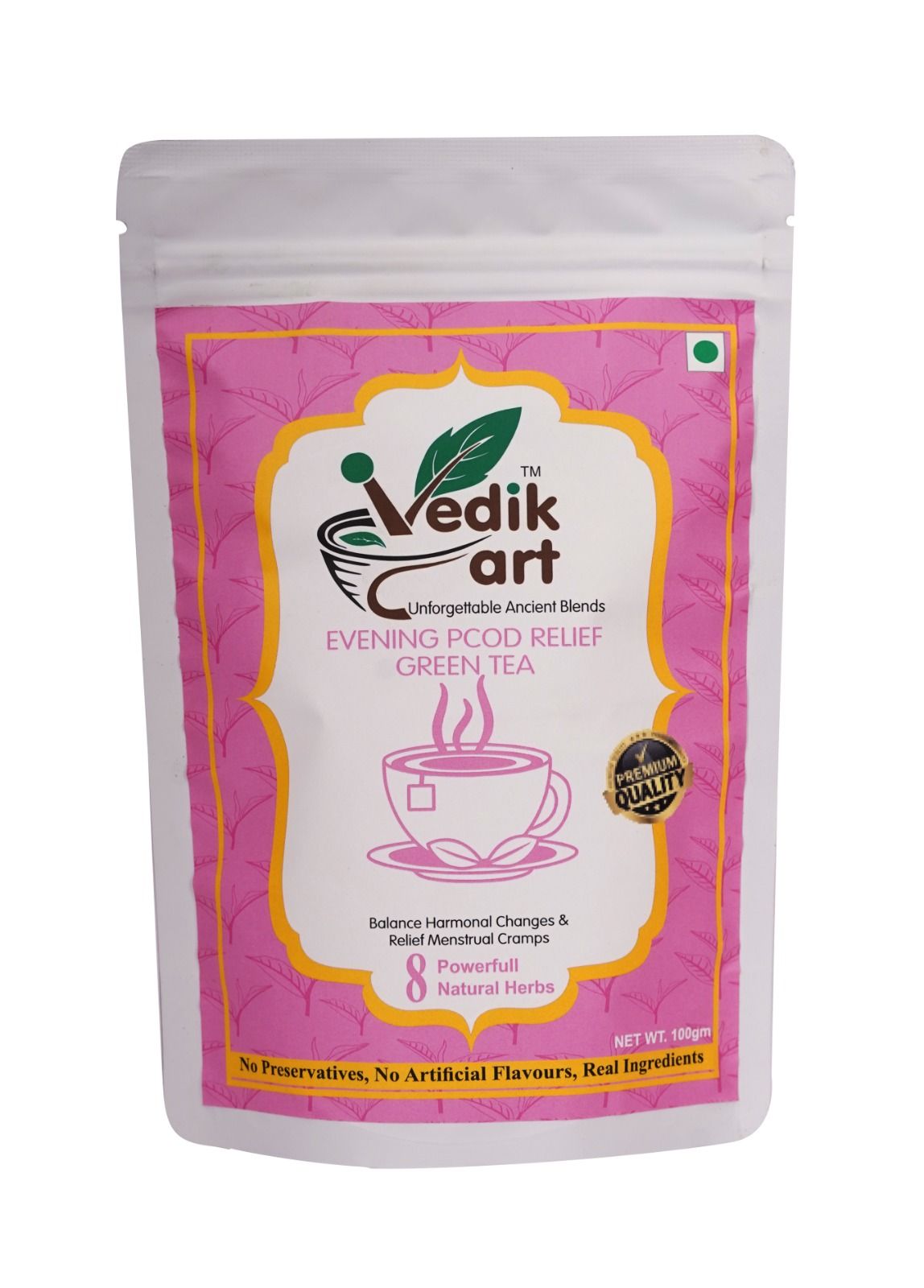 PCOD Relief Green Tea with Evening formula- 100gm, Balance Hormonal Changes & Relief Menstrual Cramps