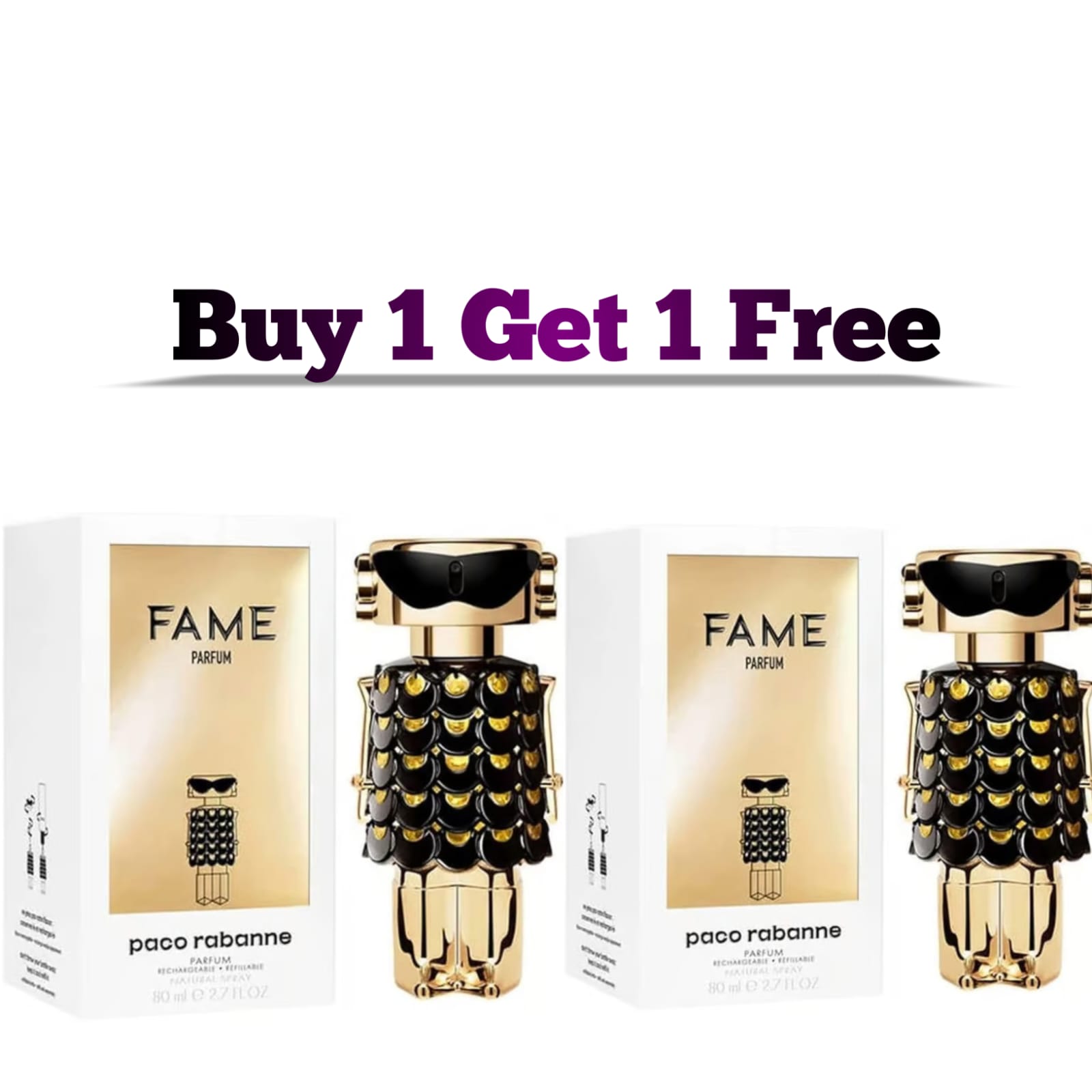 Paco Rabanne Fame Eau de Parfum Spray 80ml Women Perfume Offer Buy 1 Get 1 Free Branded Perfume