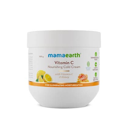 Mamaearth Vitamin C Nourishing Cold Cream for Face & Body with Vitamin C & Honey for Illuminating Moisturization – 100g Mamaearth Vitamin C Nourishing Cold Cream for Face & Body with Vitamin C & Honey for Illuminating Moisturization – 100g - 100 g (Pack 