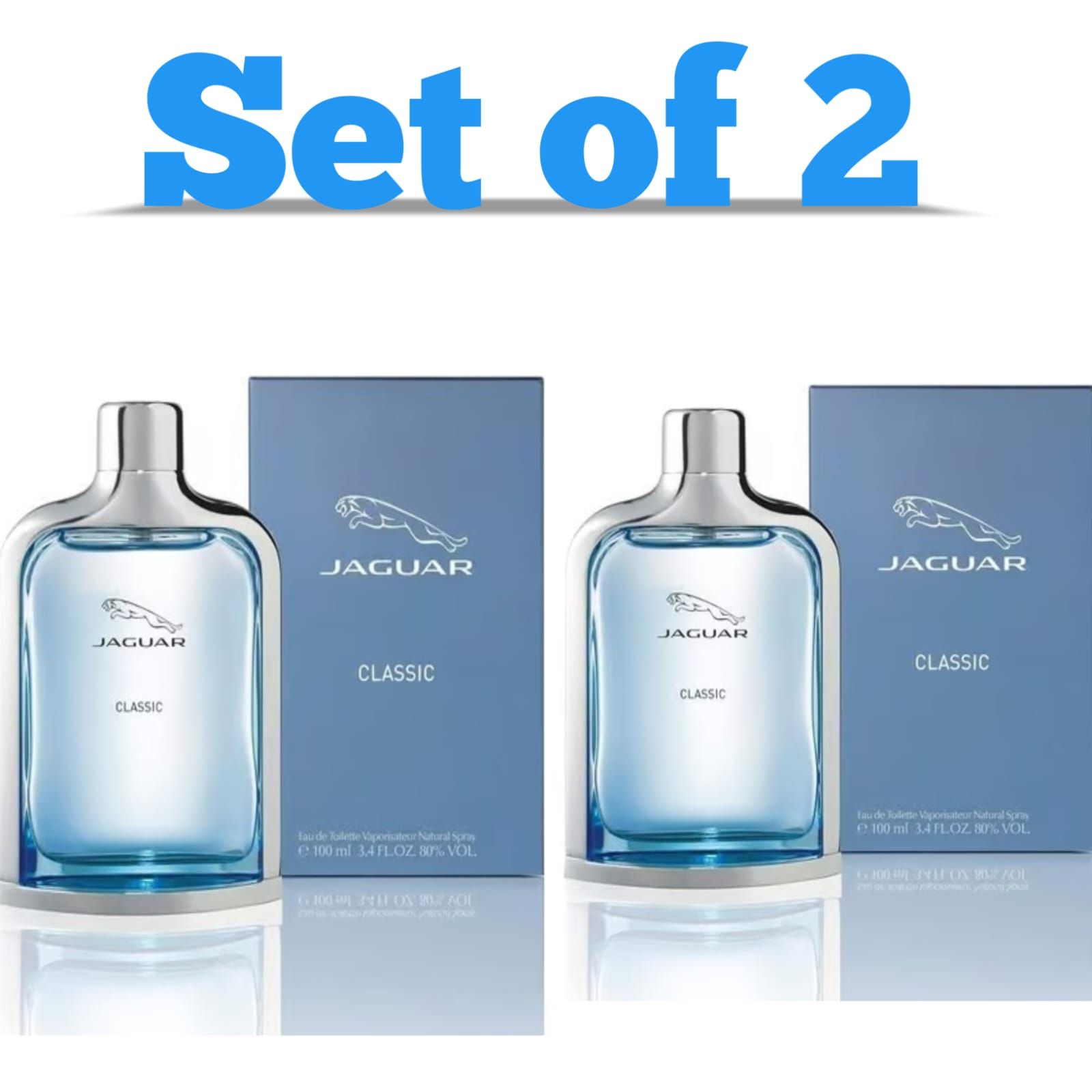 Jaguar Classic Blue Eau De Toilette (100ml) – Masculine Floral Fragrance for the Modern Man Set of 2