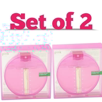 United Colors of Benetton Inferno Paradiso Pink Eau De Toilette 100ml Perfume for Women Set of 2
