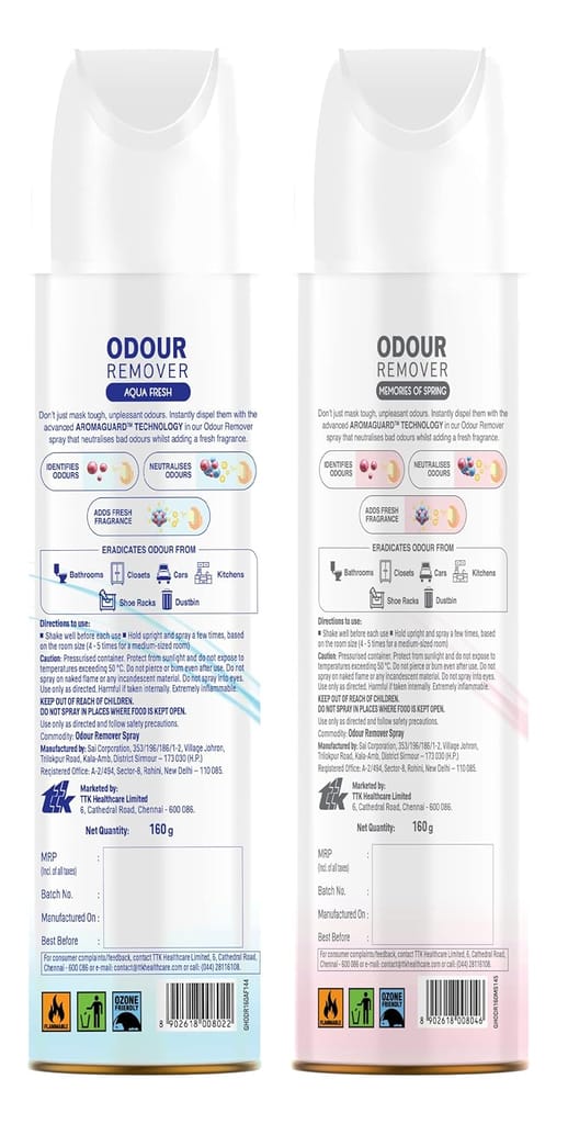 Good Home Odour Remover Aqua Fresh and Memories of Spring (Pack of 2)