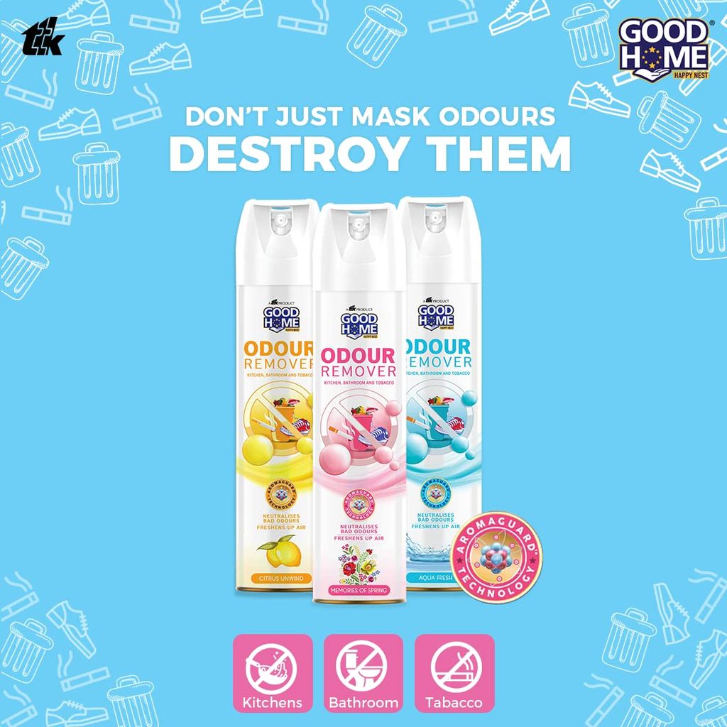 Good Home Odour Remover Aqua Fresh and Memories of Spring (Pack of 2)