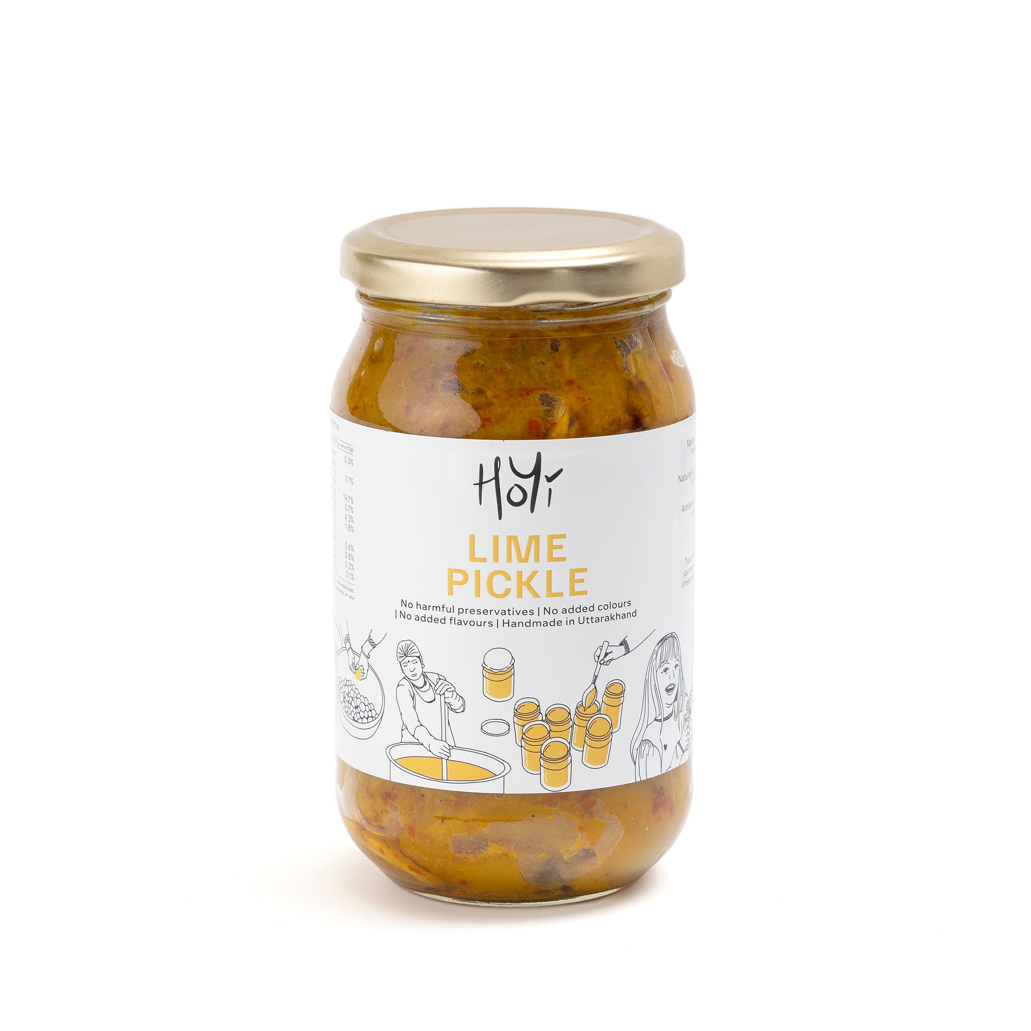 HoYi Lime Pickle 200gm - Traditional blend with garlic chunks