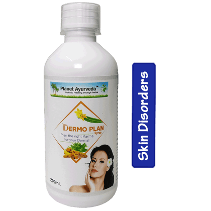 Planet Ayurveda Dermo Plan Syrup [Pack of 3] - 200ml Ayurvedic Skin Care Syrup for Men and Women - Natural Blood Purifier for Itching, Atopic Dermatitis, Allergic Reactions, Eczema, Psoriasis, Urticaria, Acne, Wrinkles, Skin Pigmentation