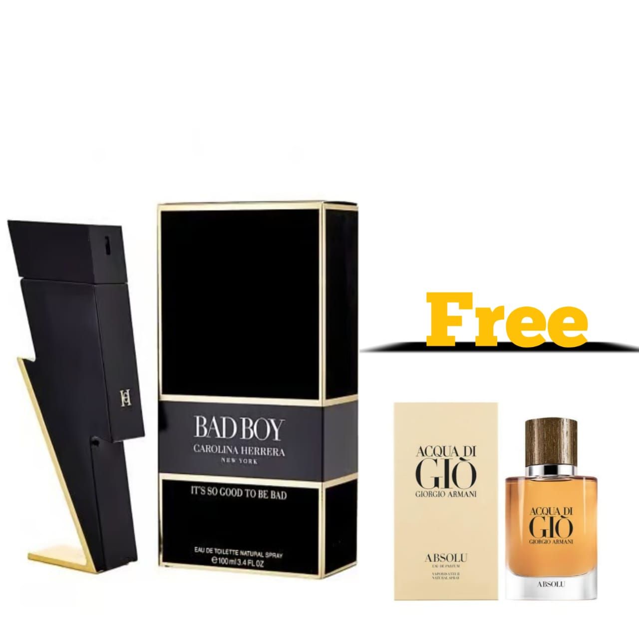 Carolina Herrera Bad Boy Eau De Toilette 100ml Men's Perfume Free Branded Gift Perfume