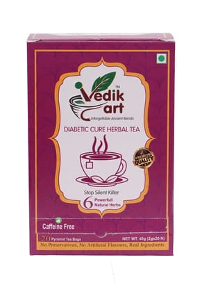 Diabetic Cure Herbal Tea - 20 Pyramid Tea Bags:**Stop silent killer with 6 powerful herbs.