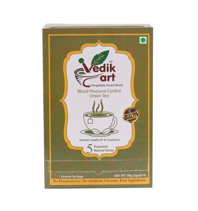 **"Vedikart Blood Pressure Control Green Tea - 20 Pyramid Tea Bags"**