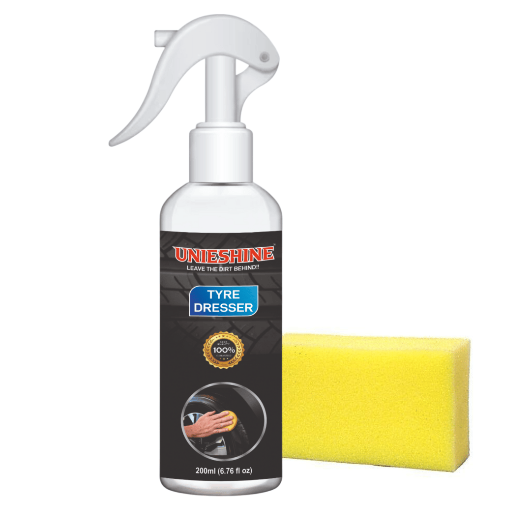 UNIESHINE Tyre Polish (200ml) with Polish Application Sponge – High-Gloss Finish & Long-Lasting Protection