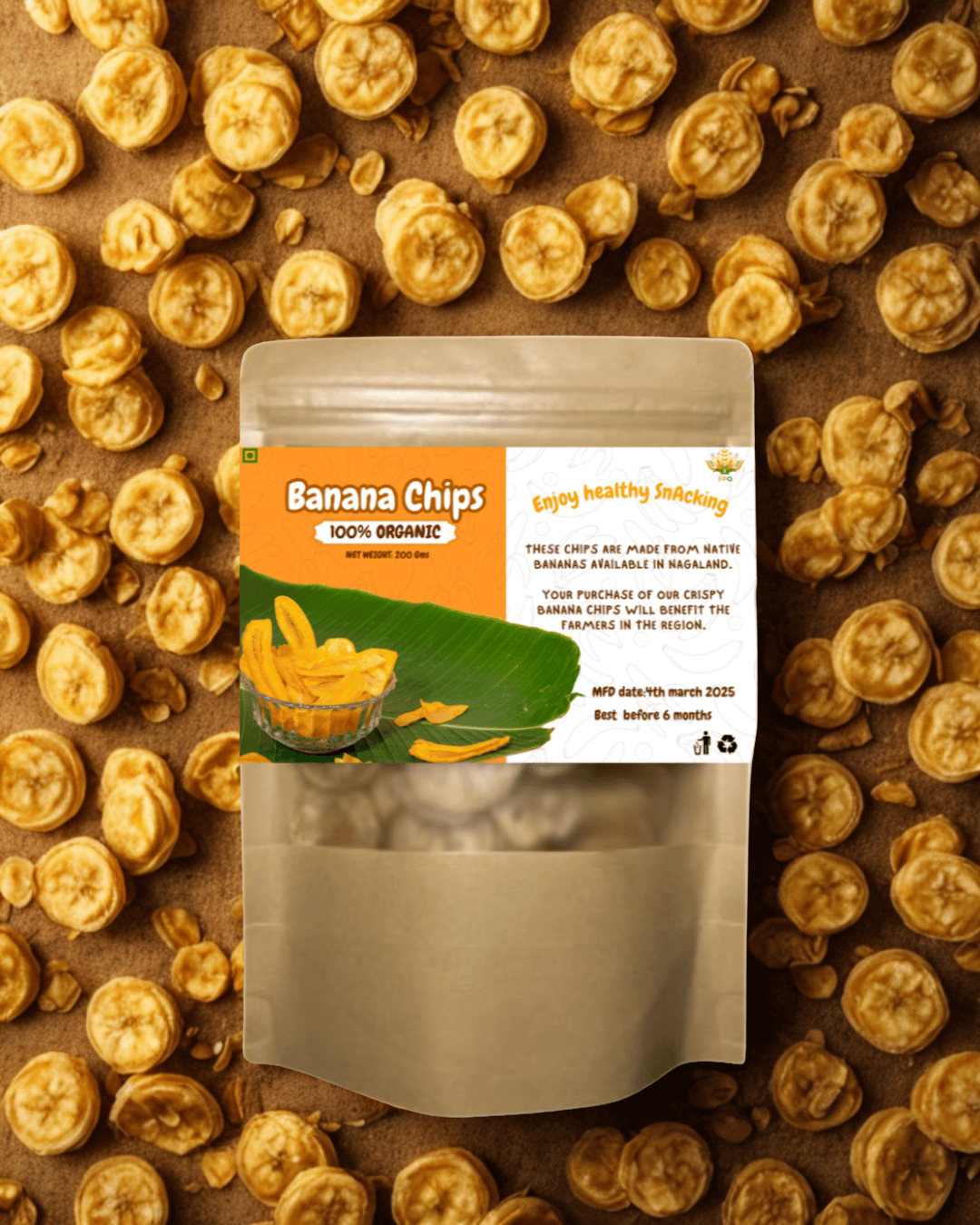  Organic Banana Chips - 100% Natural & Healthy Snack, Support Farmers