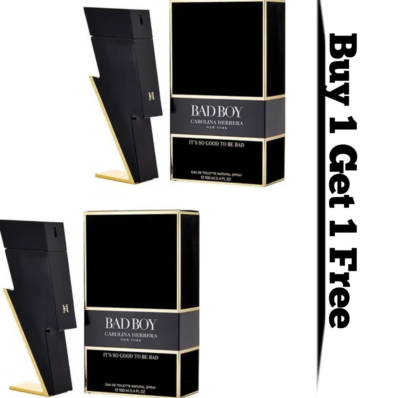 Carolina Herrera Bad Boy Eau De Toilette 100ml – Bold & Woody Oriental Men’s Perfume - Buy 1 Get 1 Free Perfume