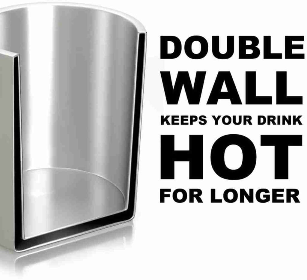 Prabha Set of 4 Gold Stainless Steel Coffee Mugs with Handle, 350ml Double Wall Insulated Metal Cups for Espresso, Tea, Milk