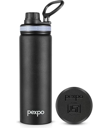 Pexpo Aqua Sip Black Stainless Steel Fridge Water Bottle 800 mL ( Set of 1 )