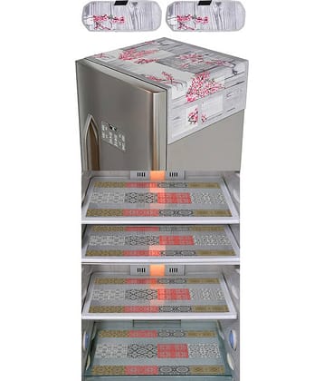 Crosmo Polyester Ethnic Fridge Mat & Cover ( 99 53 ) Pack of 7 - Multicolor
