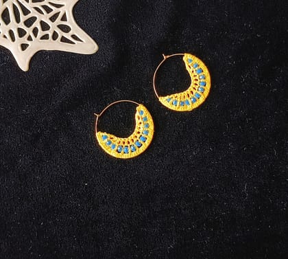 Unique Handmade Crochet Reversible Earrings with Pearls Contrast color Beads Unique Handmade Crochet Reversible Earrings with Pearls Contrast color Beads