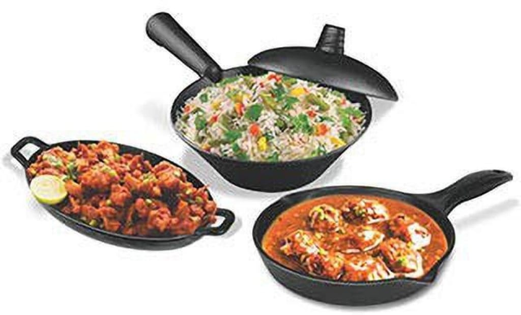 MILTON Melamine Fine Dine Serving Set Of 4 Non Stick Coated Cookware Set (PTFE Non Stick 3N)