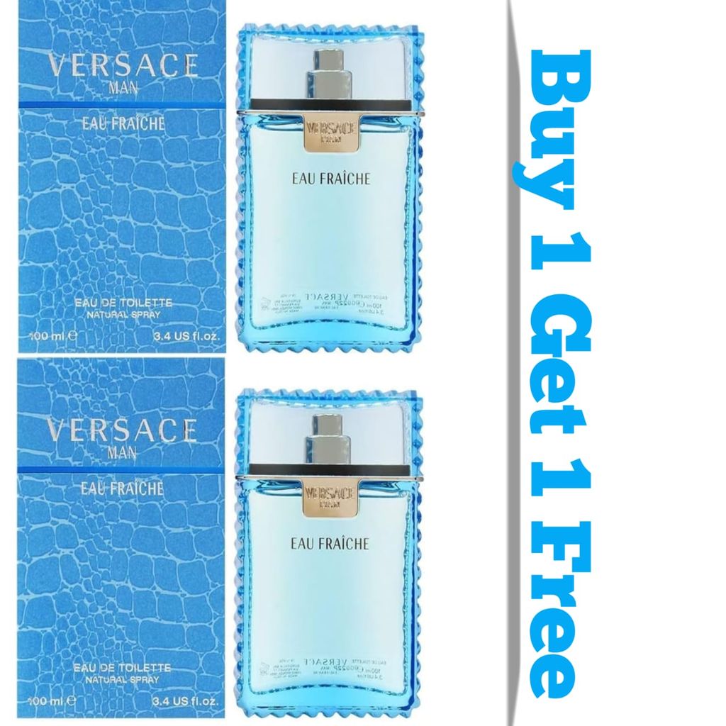 Versace Eau Fraiche Eau de Toilette Spray 100ml for Men | Buy 1 Get 1 Free Offer Perfume Spray