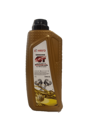 Hero Genuine 4T Plus 5W-30 Synthetic Engine Oil for bikes | API SN and JASO MA2 Certified | Advanced fuel saving technology| Specially formulated for Hero motorcycles ( 1000 ml )