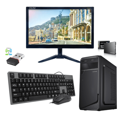 All-in-One Desktop Computer Set, i5 4th gen, 8 GB RAM, 128 GB SSD, 1 TB HDD, 18.5" HD LED Monitor, Mouse & Slim Keyboard, WiFi Adapter, Windows 10,