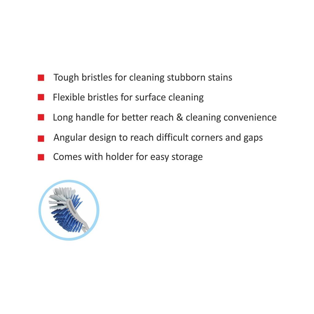 Kleeno By Cello Toilet Brush and Holder Set - Bathroom Cleaning Supplies - Compact and Discreet Design - Durable and Long Lasting - Easy to Clean and Maintain