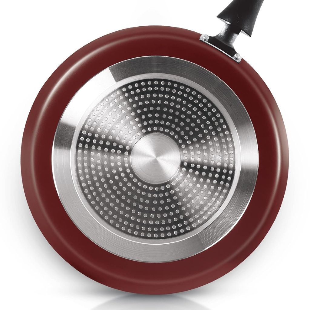 Milton Pro Cook New Granito My Kitchen Set of 2, (Tawa 28 cm and Fry Pan 24 cm / 1.6 Litre) Burgundy | Dishwasher Safe | Induction Safe | Gas Stove Safe | 2 Years Warranty