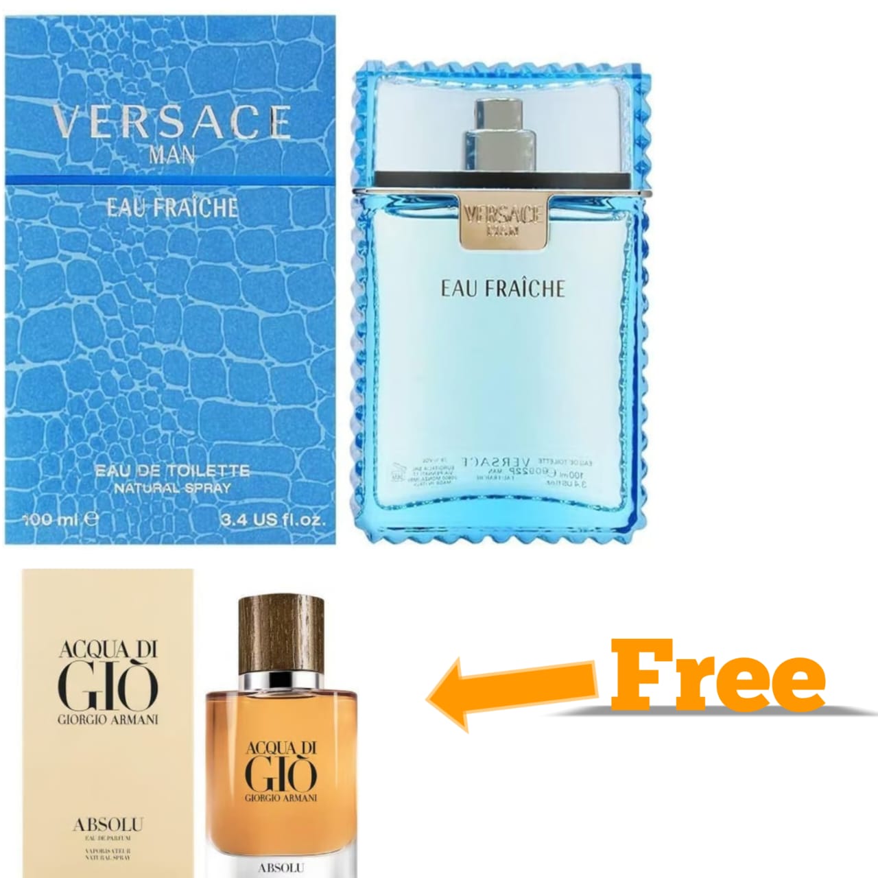 Versace Eau Fraiche Eau de Toilette Spray 100ml for Men Perfume 100ml Scent Perfume