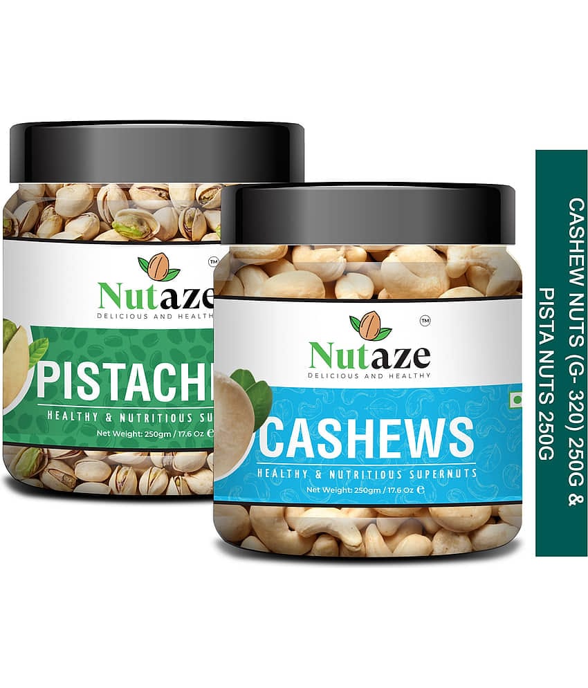 Nutaze Combo Pack Of Premium Cashew 250g & Premium Pistacios 250g| 100% Tasty & Crunchy